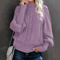 thumbnail image 1 of AOOCHASLIY Clothes Sweaters Ladies Casual Solid Long Sleeve Thick Knit Pullover Crewneck Sweater, 1 of 5