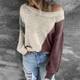 thumbnail image 1 of AOOCHASLIY Clearance Sweaters Winter Women's Casual Pullover Blouse Long Sleeve Patchwork Tops Sweater, 1 of 5