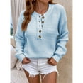 thumbnail image 1 of AOOCHASLIY Sweaters Women's Casual Fashion V Neck Solid Color Long Sleeve Tops Blouse, 1 of 5