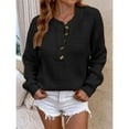 thumbnail image 1 of AOOCHASLIY Clearance Sweaters Women's Casual Fashion V Neck Solid Color Long Sleeve Tops Blouse, 1 of 5