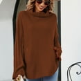 thumbnail image 1 of AOOCHASLIY Clearance Sweaters Women's Fall/Winter Solid Pullover Sweater Loose Oversize High Neck Sweater, 1 of 5
