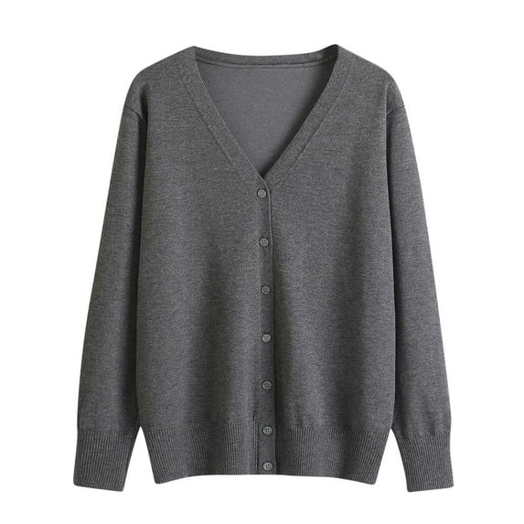 AOOCHASLIY Clearance Sweaters Women's Spring New Cardigan V-neck Long Sleeve Plus Oversize Knitted Outer Cardigan
