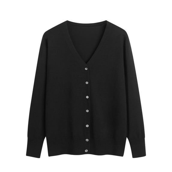 AOOCHASLIY Clothes Sweaters Women's Spring New Cardigan V-neck Long Sleeve Plus Oversize Knitted Outer Cardigan