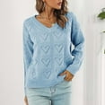 thumbnail image 1 of AOOCHASLIY Clearance Sweaters Women's V Neck Hollow Out Recreational Pullover Knitting Sweater Long Sleeve Tops, 1 of 5