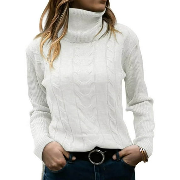 AOOCHASLIY Clearance Sweaters Womens Casual Fashion Pullover Long Sleeve Round Neck Sweater