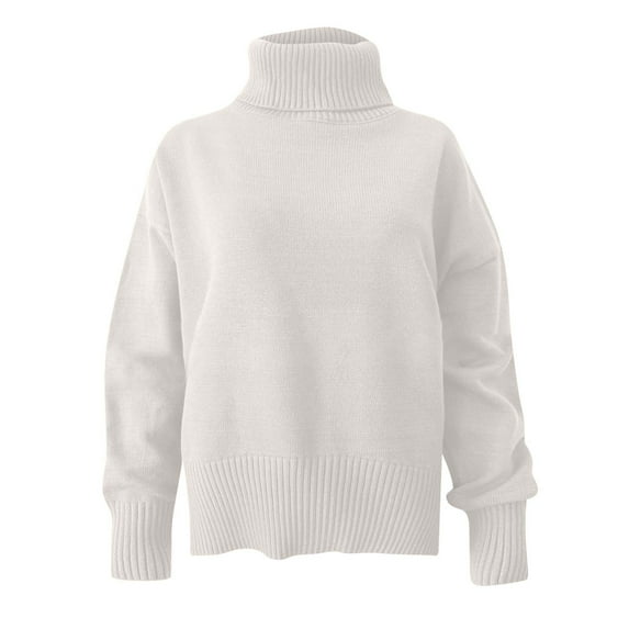 AOOCHASLIY Clearance Sweaters Womens Fall/Winter Popular High Collar Loose Knit Sweater