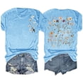 thumbnail image 1 of AOOCHASLIY Trendy Women Tops Fashion Women's Summer Comfortable Round Neck Printing Short Sleeve Tops Blouse T-Shirt, 1 of 6