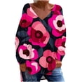 thumbnail image 1 of AOOCHASLIY Trendy Women Tops Women Summer Cropped Sleeves Round Neck Irregular Hem Fashion Printed Tops, 1 of 5