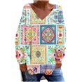 thumbnail image 1 of AOOCHASLIY Trendy Women Tops Women Summer Cropped Sleeves Round Neck Irregular Hem Fashion Printed Tops, 1 of 5