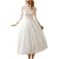 thumbnail image 1 of AOOCHASLIY Trendy Women's Elegant Sexy Casual Long Sleeve Slim Solid Color Wedding Dress Skirt Dress, 1 of 7