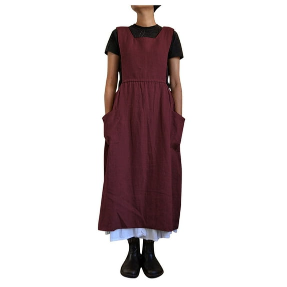 AOOCHASLIY Clearance Womens Dresses Summer Women's Casual Loose Solid All-match Fashion Long Straps Dress