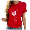 thumbnail image 1 of AOOCHASLY Valentine's Day Women's Tops, Fashion Women's Heart Print Graphic Cute Tee Shirt Funny T Shirt Tops, 1 of 6