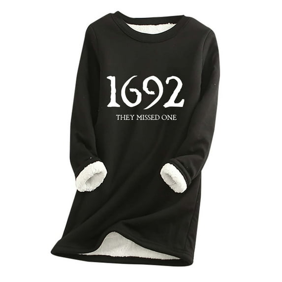 AOOCHASLIY Clothes Womens Tops Thick Fleece Sweatshirt Winter Velvet Warm O-neck Underwear 2024 Casual!