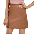 thumbnail image 1 of AOOCHASLIY Clothes Women Trendy Sexy Leather Stretch Casual Half-length Hip Zipper Skirt, 1 of 8