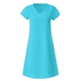 thumbnail image 1 of AOOCHASLIY Clothes Womens Dresses Summer Women Summer Style Feminino Vestido T-shirt Cotton Casual Plus Size Ladies Dress, 1 of 8