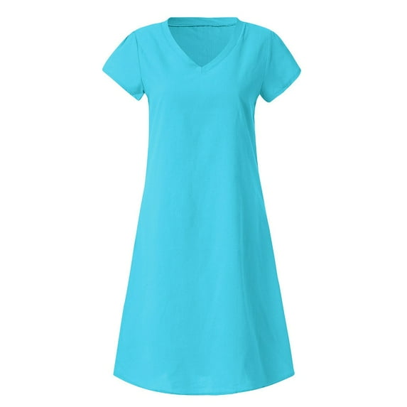 AOOCHASLIY Clothes Womens Dresses Summer Women Summer Style Feminino Vestido T-shirt Cotton Casual Plus Size Ladies Dress