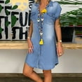 thumbnail image 1 of AOOCHASLIY Cotton-Linen Stylish Short-Sleeve V-Neck Casual Dresses for Women—Trendy, Comfortable & Available in Multiple Colors, 1 of 8