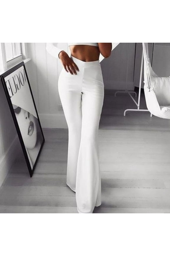 Fall Clothes Pants Women Fashion Solid Breathable Elasticity Leggings Bell-bottoms