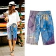 thumbnail image 1 of AOOCHASLIY Fall Clothes Woman Pants Fashion Women's Summer Loose Shorts Elastic Waist Pockets Printing Casual Pants, 1 of 5