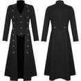 thumbnail image 1 of AOOCHASLIY Fall Clothes Men's Clothing Gothic Steampunk Vintage Standing Collar Windbreaker Coat, 1 of 1