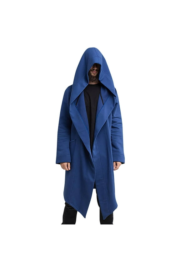 Fall Clothes Men's Jacket Long Cardigan Cloak Coat Hooded Sweater