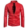 thumbnail image 1 of AOOCHASLIY Fall Clothes Men's Leather Plus Fleece Jacket, Motorcycle Jacket, Warm Leather Jacket, 1 of 5