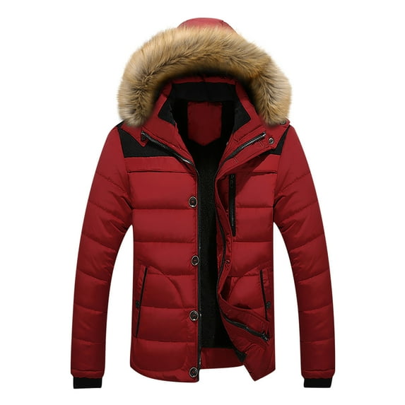 AOOCHASLIY Fall Clothes Men's Stand-up Collar Winter Casual Padded Cotton Jacket