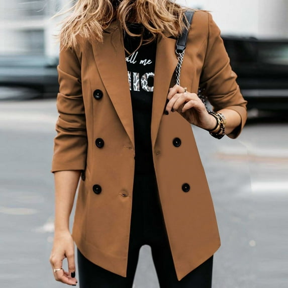AOOCHASLIY Fall Clothes Women Thin Button Long Sleeve Tops Blouse Shirt Spring Models Solid Small Suit Top
