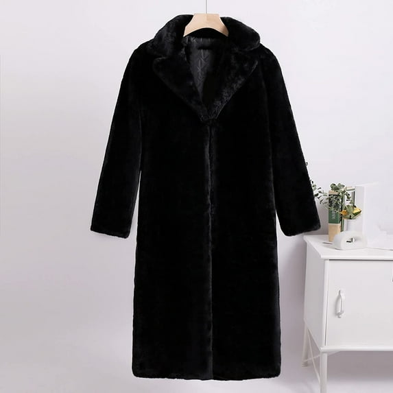 AOOCHASLIY Fall Clothes Women Winter Warm Faux Coat Warm Furry Faux Jacket Long Sleeve Outerwear COat