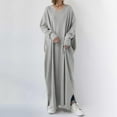 thumbnail image 1 of AOOCHASLIY Fall Casual Clothes,Women's Plus Size Casual Dress Solid Color V Neck Long Sleeve Winter Fall Basic Casual Maxi Long Dress Daily Vacation Dress, 1 of 5