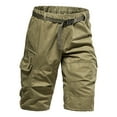 thumbnail image 1 of AOOCHASLIY Father's Day Gifts Men's Capri Pants with Cargo Shorts Twill Elastic Below Knee 3/4 Capri Long Shorts, 1 of 5