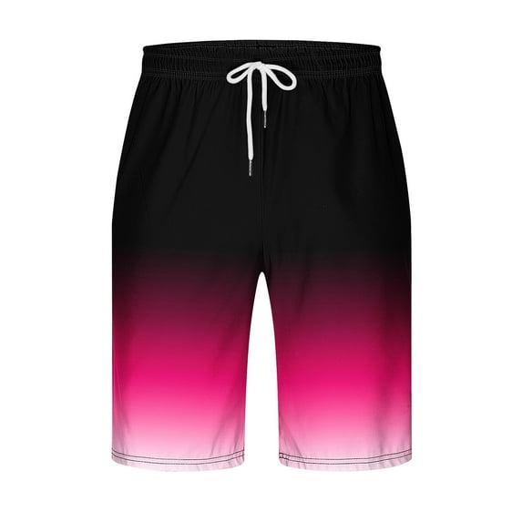 AOOCHASLIY Father's Day Gifts Men's Gradual Shorts Casual Classic Fit Drawstring Summer Beach Shorts with Elastic Waist and Pockets