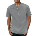 thumbnail image 1 of AOOCHASLIY Father's Day Gifts Men's Muscle Fit Dress Shirts Short Sleeve Cotton Casual Button Down Shirt, 1 of 4