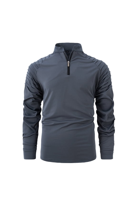 Father's Day Gifts Men's UPF 50+ Shirts 1/4 Zip Up Sun Protection Long Sleeve Rash Guard Outdoor Hiking Fishing Running Shirts