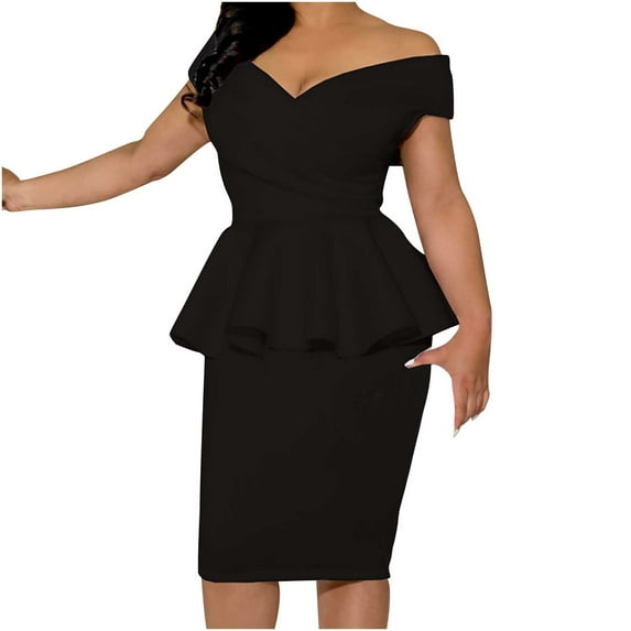 AOOCHASLIY Formal Dresses for Women Clothes Prom Dresses Summer Cocktail Dress Casual One Shoulder Profession Solid Dresses