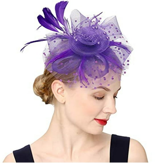 AOOCHASLIY Hats for Women Clothes Hat for Women Tea Party Headband Kentucky Derby Wedding Cocktail Flower Mesh Feathers Hair Clip