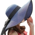 thumbnail image 1 of AOOCHASLIY Hats for Women Clearance Women Big Brim Straw Hat Sun Floppy Wide Brim Hats New Bowknot Folding Beach Cap, 1 of 3