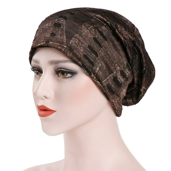 AOOCHASLIY Hats for Women Clearance Women India Hat Muslim Ruffle Cancer Chemo Hat Beanie Scarf Turban Head Wrap Cap