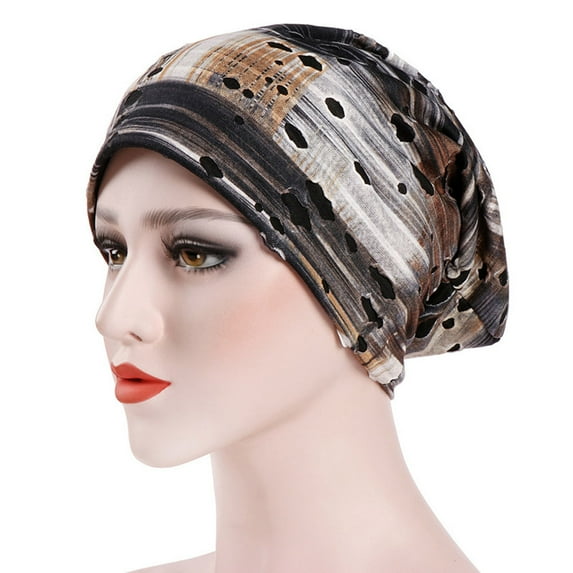 AOOCHASLIY Hats for Women Women India Hat Muslim Ruffle Cancer Chemo Hat Beanie Scarf Turban Head Wrap Cap