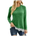 thumbnail image 1 of AOOCHASLIY Hoodies for Women Round-Neck Color Matching Pocket Recreational Long Sleev Tops, 1 of 6