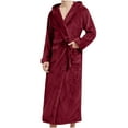 thumbnail image 1 of AOOCHASLIY House Eobes for Men Clothes Men Bath robes Solid Casual Extended Hooded Thickened Flannel Nightgown Homewear Bathrobe, 1 of 7