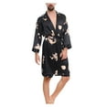 thumbnail image 1 of AOOCHASLIY House Eobes for Men Clothes Unisex Imitation Silk Nightgown All Season Thin Long Sleeve Cardigan, 1 of 5