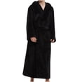 thumbnail image 1 of AOOCHASLIY House Eobes for Men Clothes Men Bath robes Solid Casual Extended Hooded Thickened Flannel Nightgown Homewear Bathrobe, 1 of 7