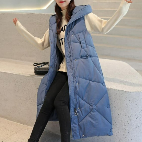 AOOCHASLIY Ladies Coat Clearance Winter Fashion Woman Lengthened and Thickened Medium Length Down Cotton Jacket