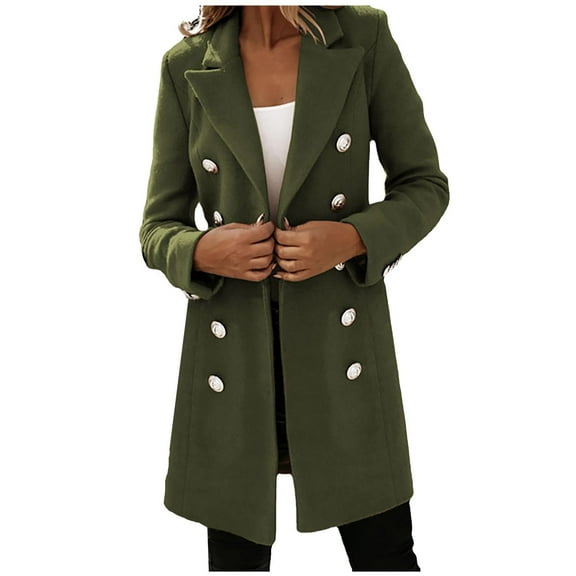 AOOCHASLIY Ladies Coat Clearance Women Casual Long Sleeve Bottons Loose Hoodless Outwear Tops