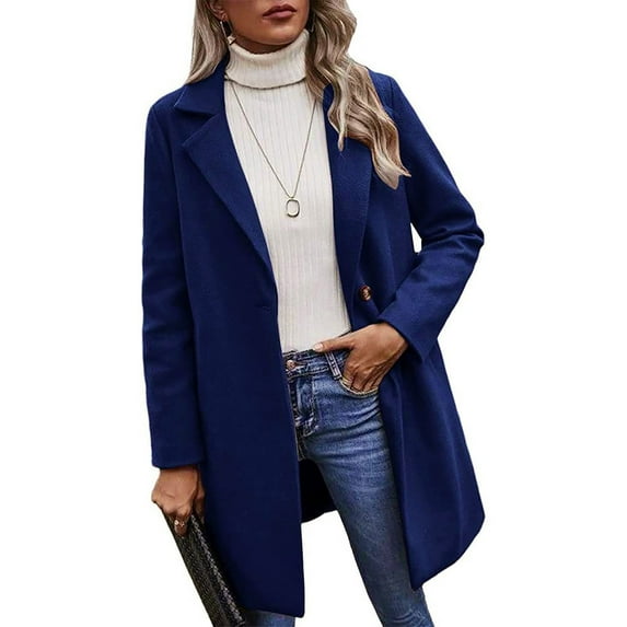 AOOCHASLIY Ladies Coat Clearance Women Casual Long Sleeve Loose Fashion Buttons Solid Coat