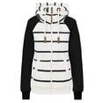thumbnail image 1 of AOOCHASLIY Ladies Coat Clearance Women Fashion Casual Stripe Print Zipper Long Sleeve Pocket Loose Coat, 1 of 1