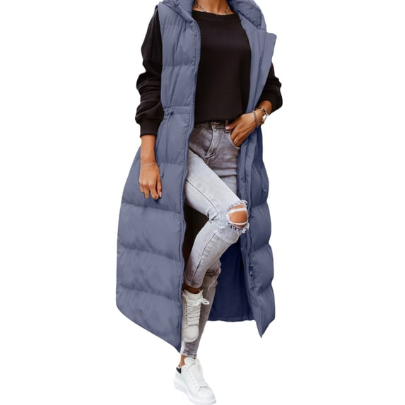 AOOCHASLIY Ladies Coat Clearance Women's Outerwear Down Cotton Mid-length Padded Long Sleeve Hooded Stand Cotton-padded Collar Coats
