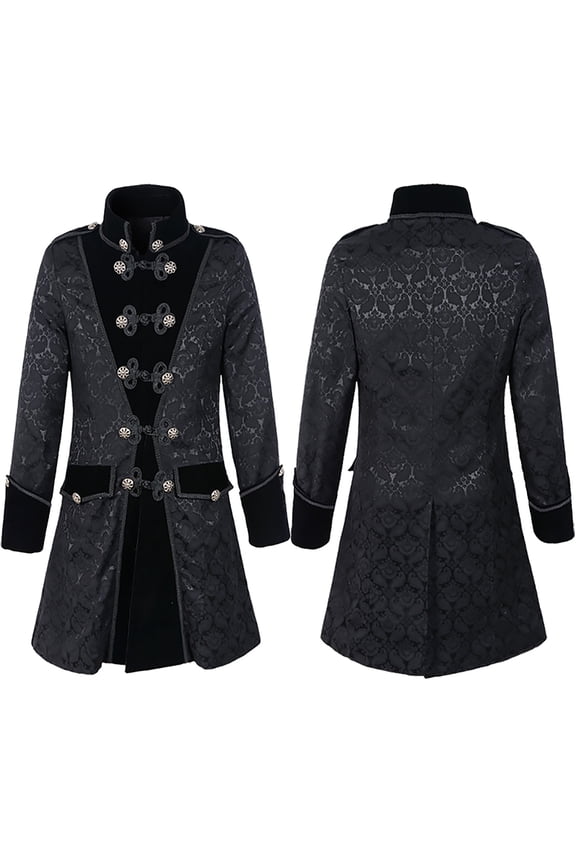 Ladies Coat Clothes Men's Gothic ButtonS tand-up Collar Art Retro Coat Tuxedo Jacket Coat