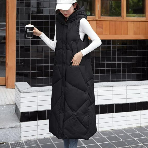 AOOCHASLIY Ladies Coat Clothes Winter Fashion Woman Lengthened and Thickened Medium Length Down Cotton Jacket